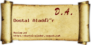 Dostal Aladár névjegykártya